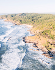 Fine art print of Broken Head and Byron Bay’s rugged coastline, captured in soft, neutral tones by fourbyfiver.