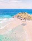 Aerial view of Cabarita Beach, Bogangar with soft ocean tones and textures captured as wall art for modern spaces.