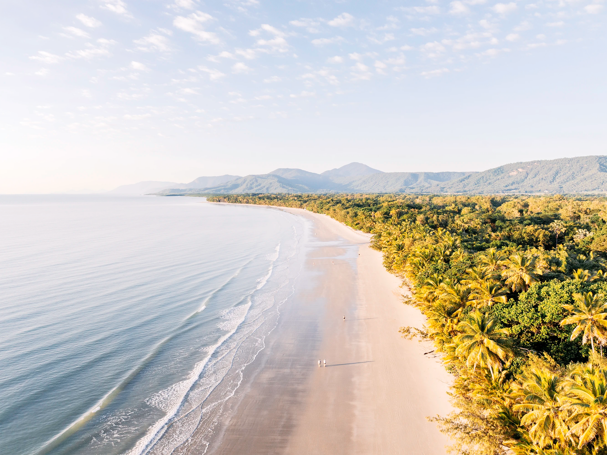 Soft tropical glow over Four Mile Beach, Port Douglas – fine art coastal print by fourbyfiver.
