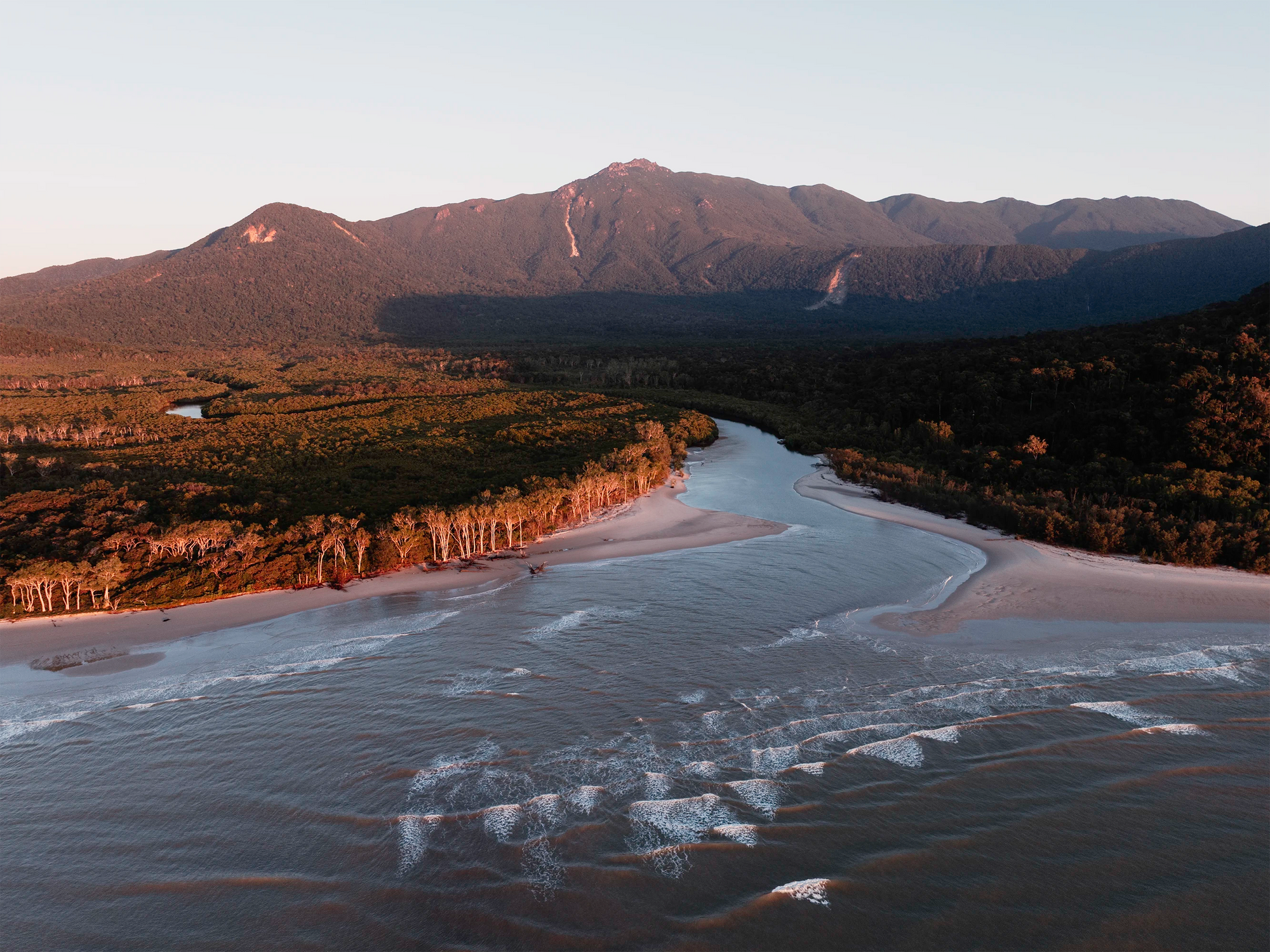 Sunset afterglow over Thornton Beach and Cape Tribulation, Queensland – fine art coastal print by fourbyfiver.