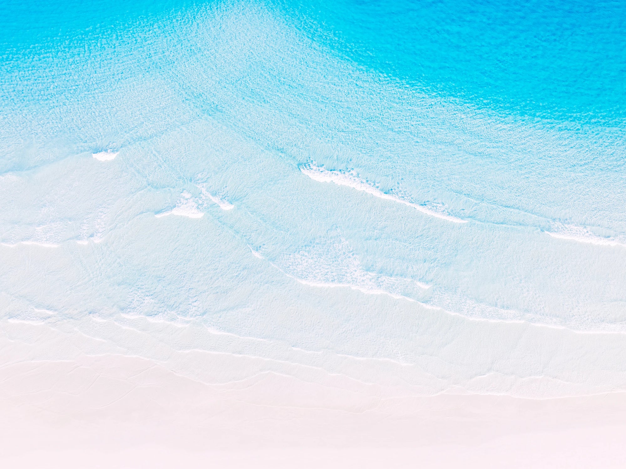 Twilight Beach, Esperance aerial view with bright turquoise water and soft coastal tones captured as modern wall art.