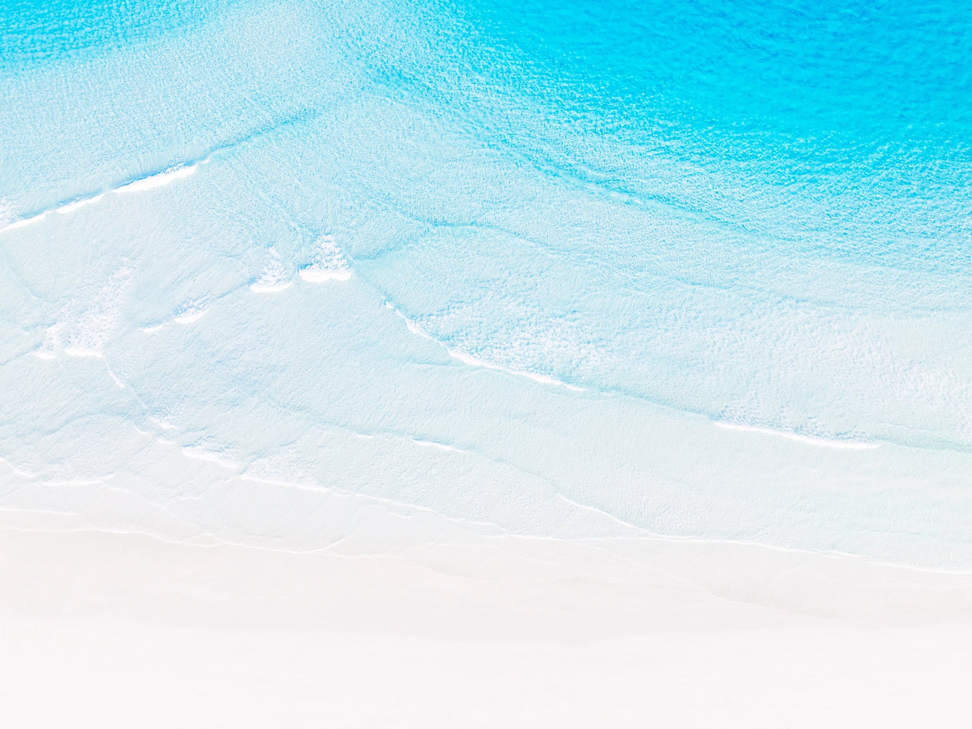 Aerial view of Twilight Beach, Esperance with soft blue hues and coastal tones captured as modern wall art.
